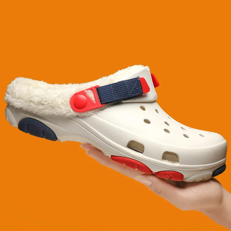 Men Slippers  Waterproof Soft and Comfortable Velvet Couple Non-Slip Wear-resistant slides