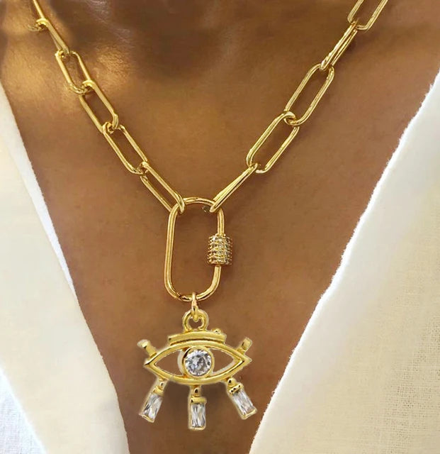 Vintage Round Charm Layered Necklace Women's Jewelry