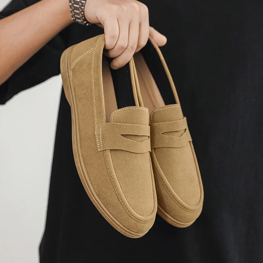 Suede Leather Mens Loafers Lightweight