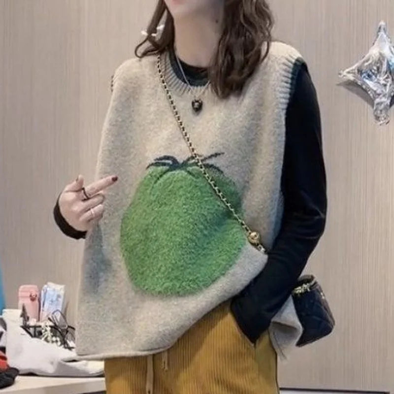 Knit Vests Woman Sleeveless Sweater