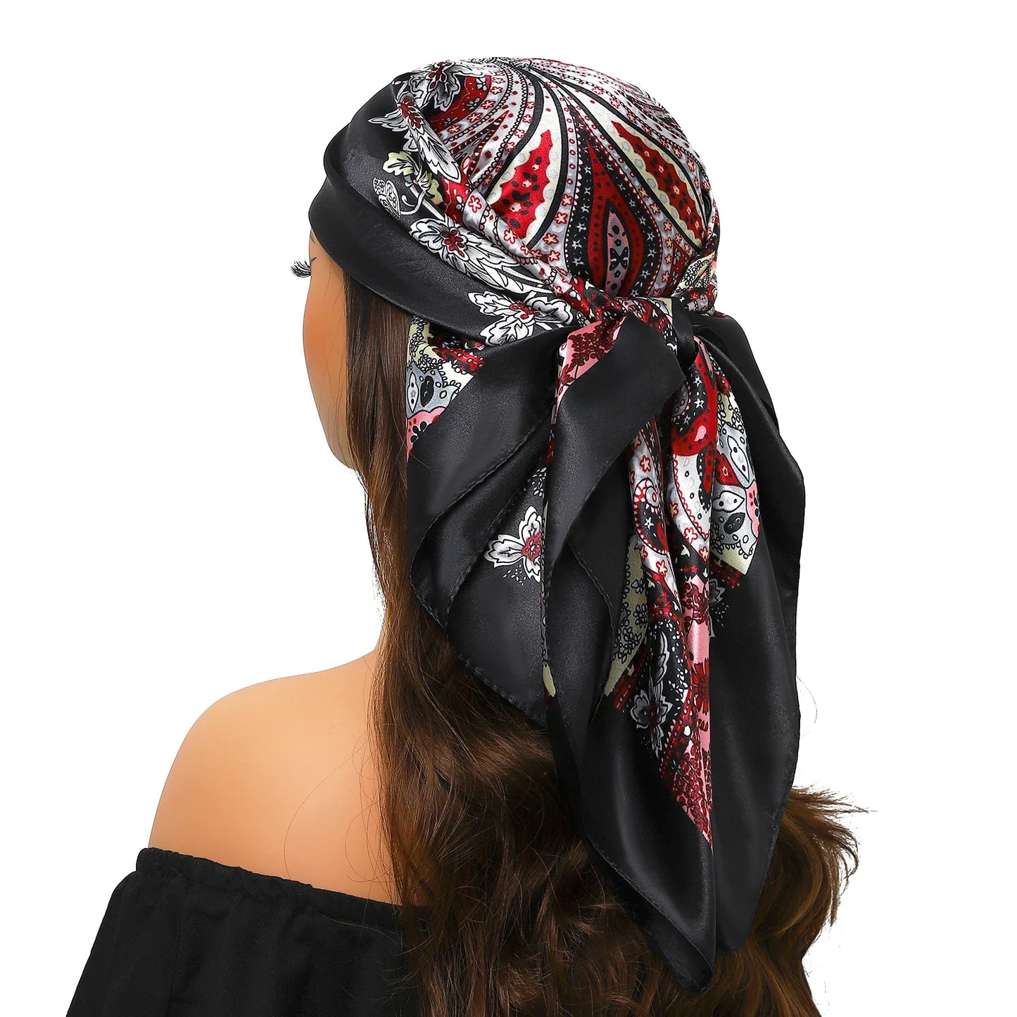 Head Scarf for Women Luxury Brand Satin Bandana