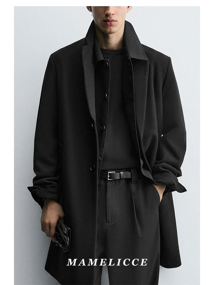 MAMELICCE Original design Mid-length woolen coat