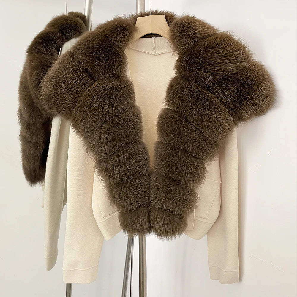 Women's Light sweater with Natural Fur