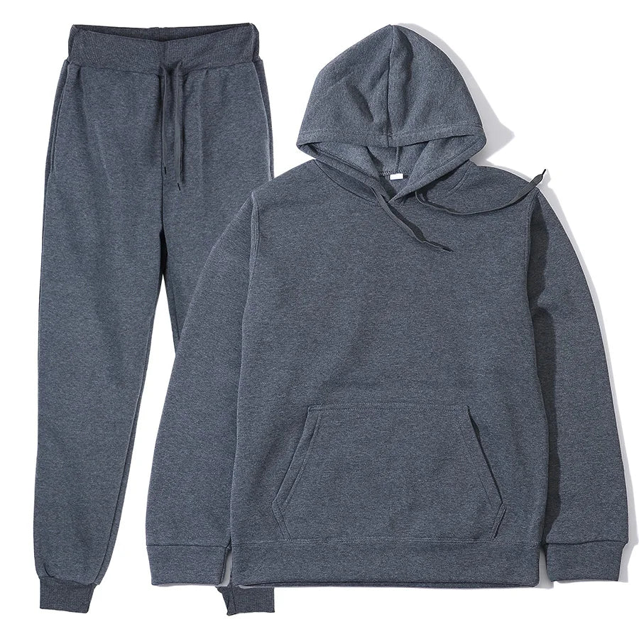 New Solid Color Hoodie+pants Two-piece set