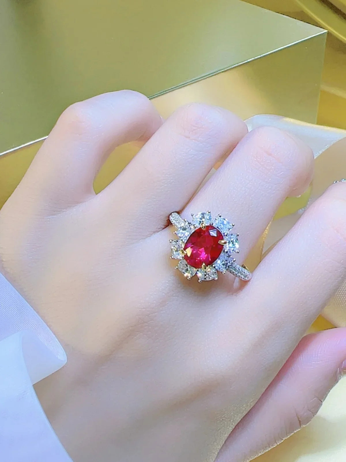 3-carat Genuine Pigeon Blood Ruby Ring