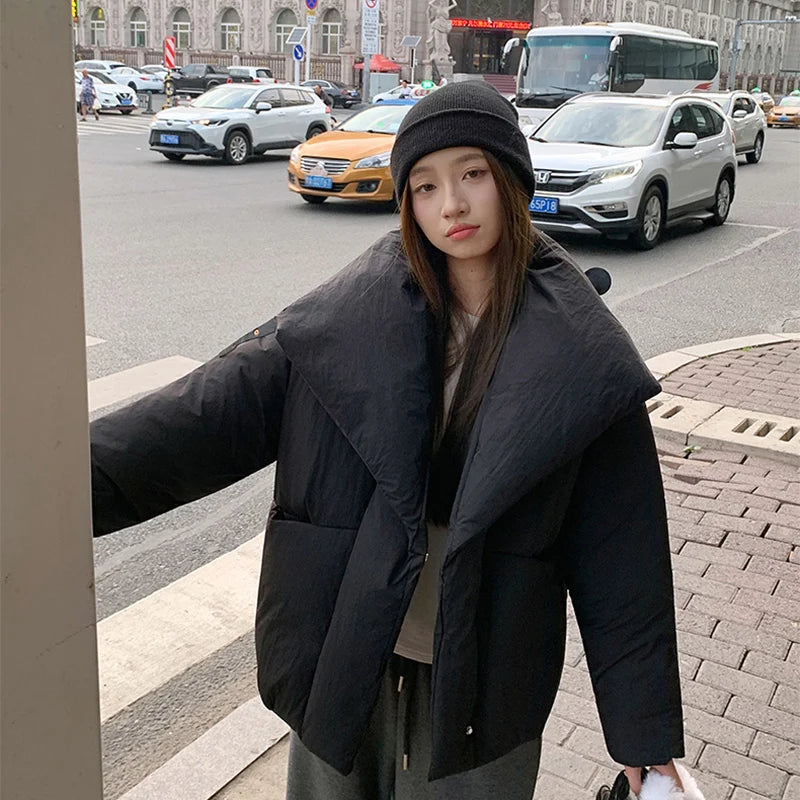 Women's Winter Lapel Puffer Jacket