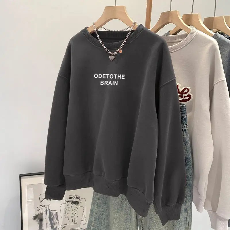 Loose Casual Simple Letter Printed Top