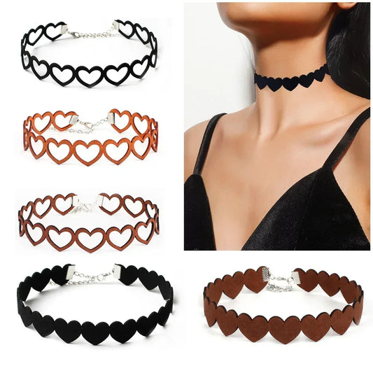 Black Lace Tattoo Choker Vintage Velvet Hollow Love Creative Necklace