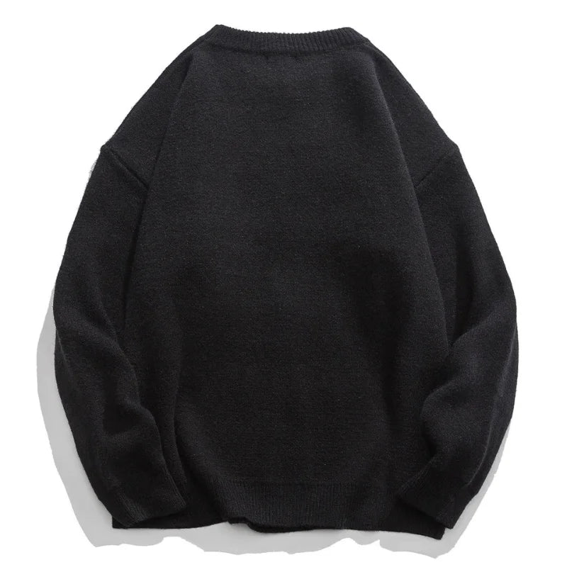 Knitted Sweaters Men Women Retro Pattern Wool Jumper Pullover