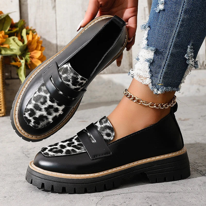 Women Loafers Leopard Print Casual Shoes