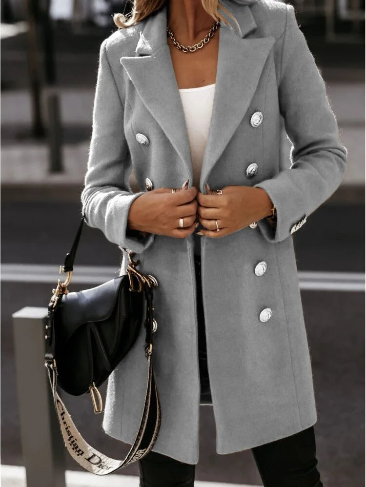 Casual Woolen Coat for Women Long Sleeve  Fashion Jackets