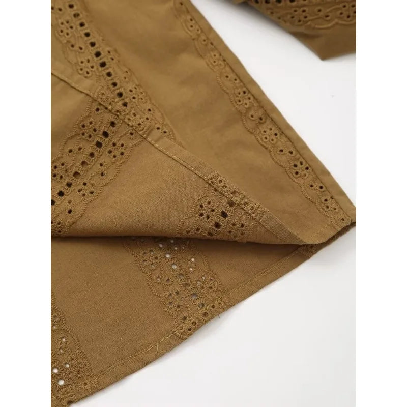 Embroidery Blouses For Lady Fashion Vintage Blouse