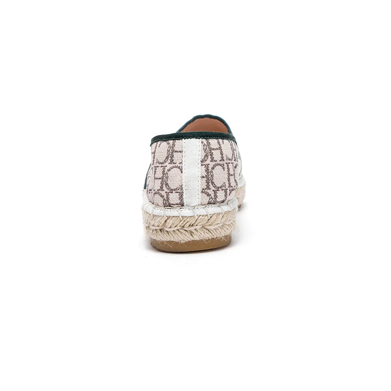 Exquisite Craftsmanship Women's Loafers Lace-up Flats Sparkling Loafers Handmade Grass Woven Soles