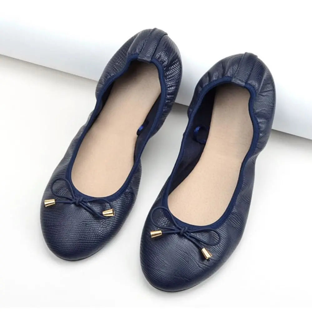 Fashion Shallow Mouth Ballet Shoes Bowknot Thread Ballet Flats