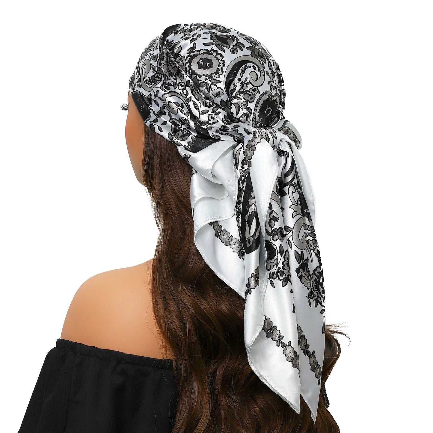 Head Scarf for Women Luxury Brand Satin Bandana