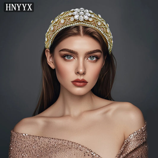 Baroque Rhinestone Hair Accessories Thickened Sponge Headband