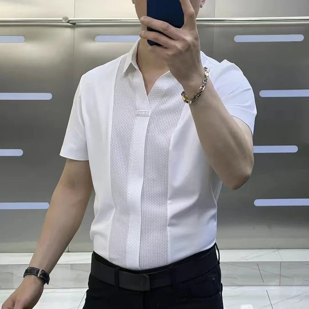Shirts for Men Oversize Spliced