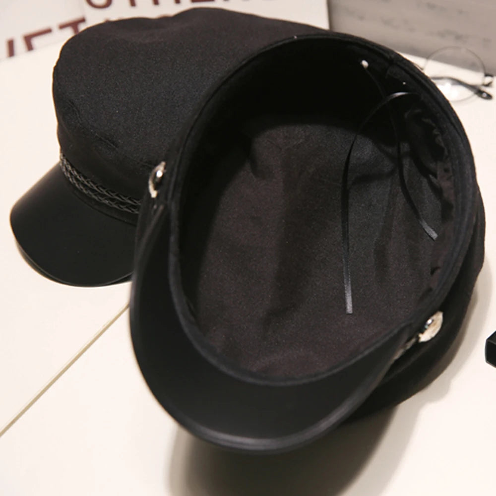 Women Men Octagonal Hat Beret Caps Sailor Hats