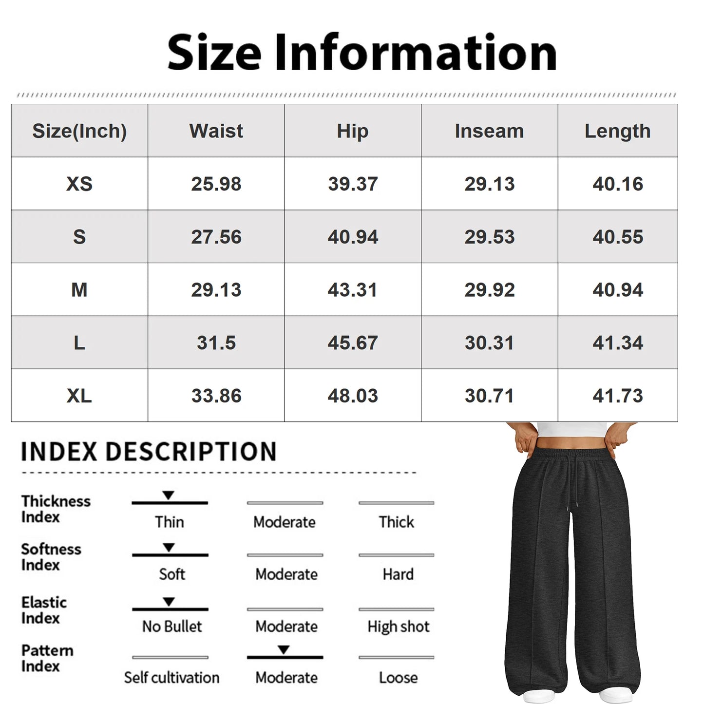 Wide Leg  Fleece Lined Sweatpants Plain Fitness Joggers