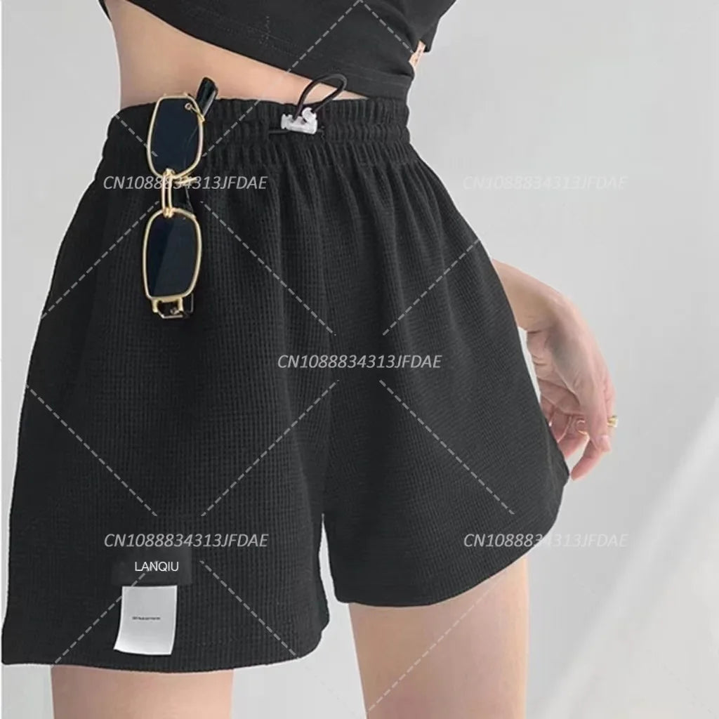 Women's  High Waisted  Loose Bottoms Casual Aesthetic Elastics Shorts