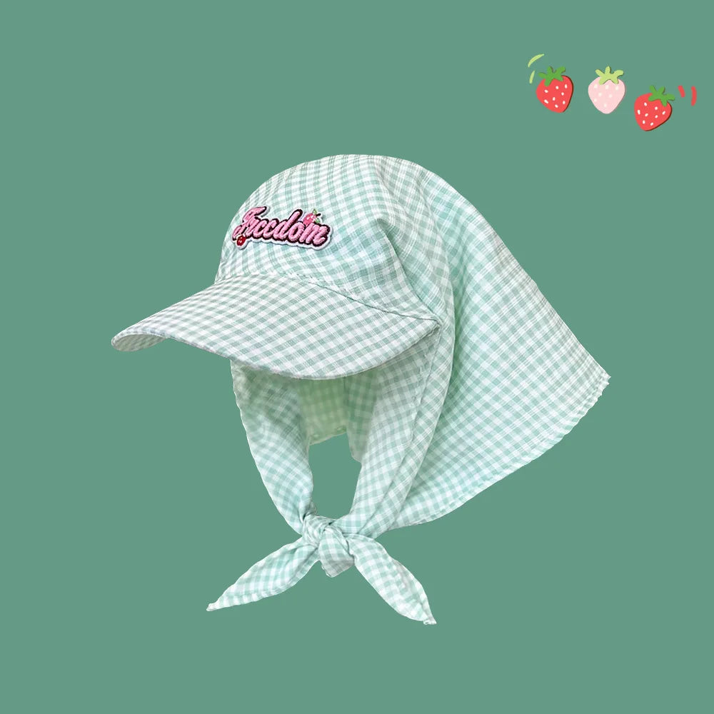Ladies' Sunshade Hats Plaid Simple Versatile Headwears