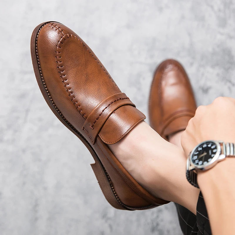Men's Loafers Business Dress Leather Shoes Men's