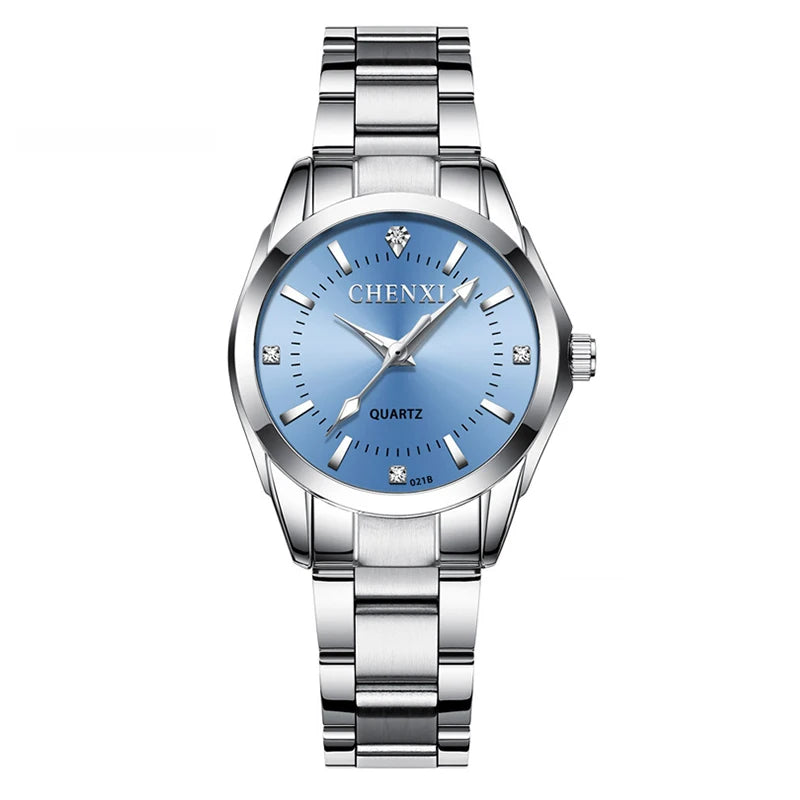 Luxury Stainless Steel Wristwatches Analog Luminous Quartz Clock Watch