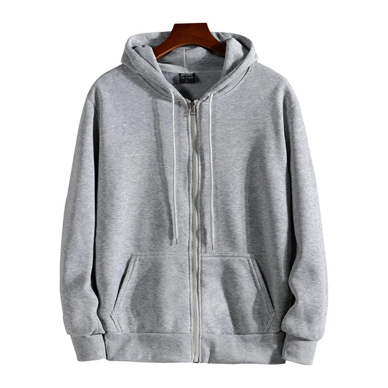 Zipper Hoodies  Men's New Long Sleeve Hooded Sweatshirt