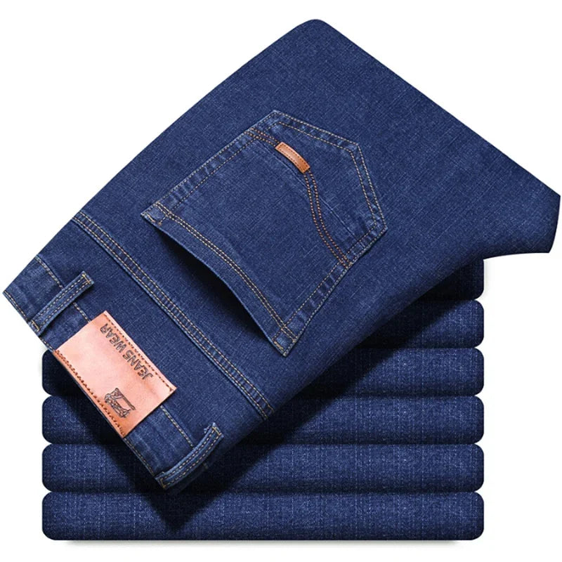 Men Fashion Straight Jeans Slim Fit