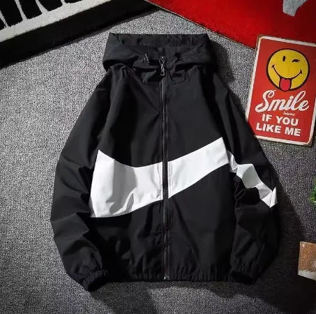 Hip Hop Varsity Jacket Patchwork Color Black