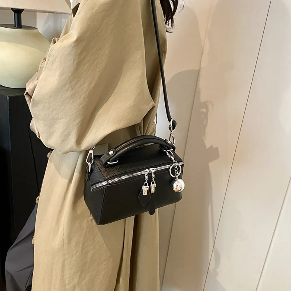 Fashion Tote Bag for Women Retro Simple Boston Bag Small Square Shoulder Bag Crossbody Purse