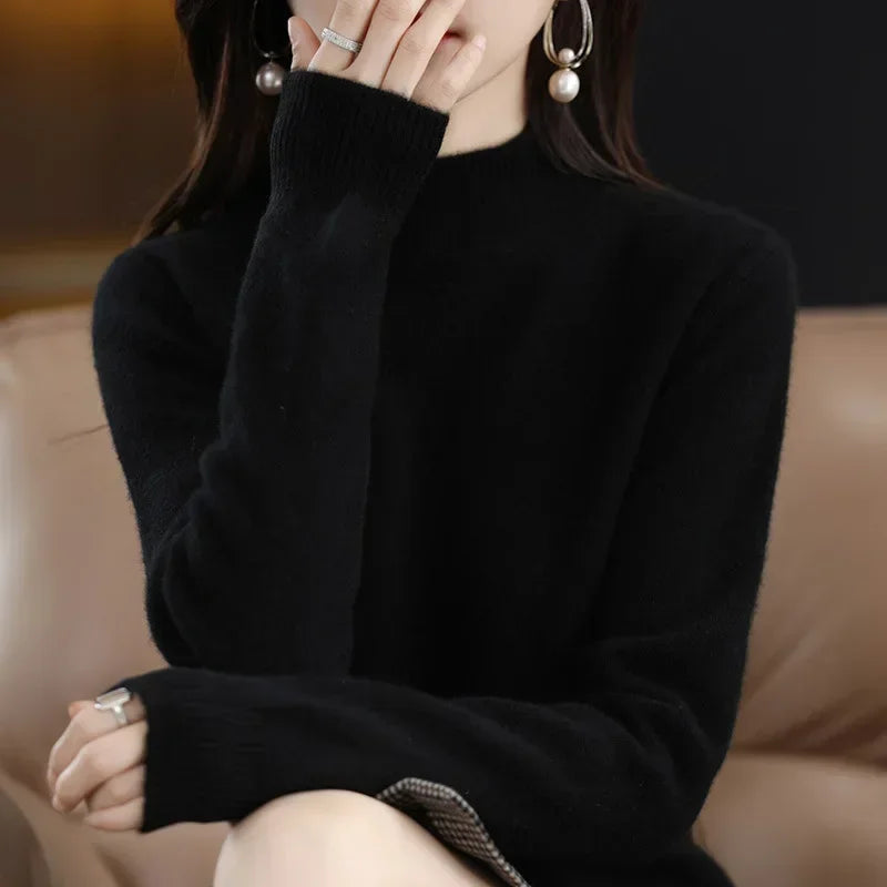 Women's Solid Long Sleeve Pullovers Knitwear