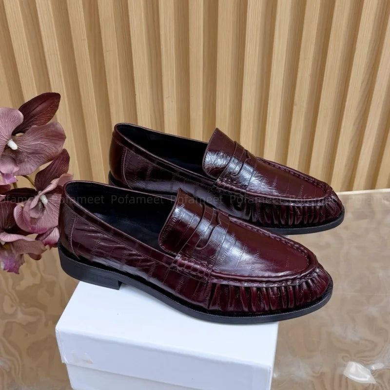 Women Loafers Flats Round Toe Soft Suede Leather Top Quality Casual Shoes