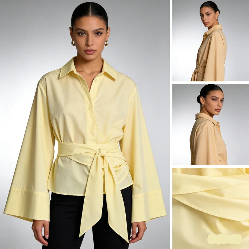 Front Blouse Single-Breasted Elegant Workwear Daily Casual Shirt | Trendy Tailored Design