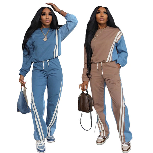 Sweatsuits for Woman  Sports Fashion Full Sleeve Sweatshirt and Drawstring