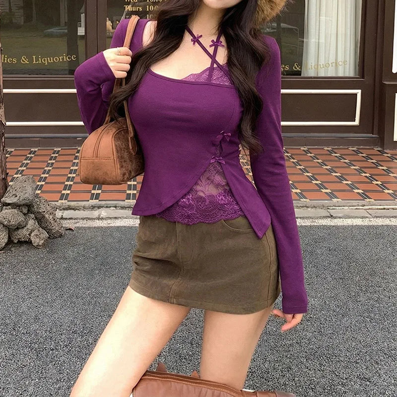 Female T-shirts Chic Halter T-shirts Girls Sexy Fashion Solid Skinny Tops Women Korean Designer Thin Leisure Clothes