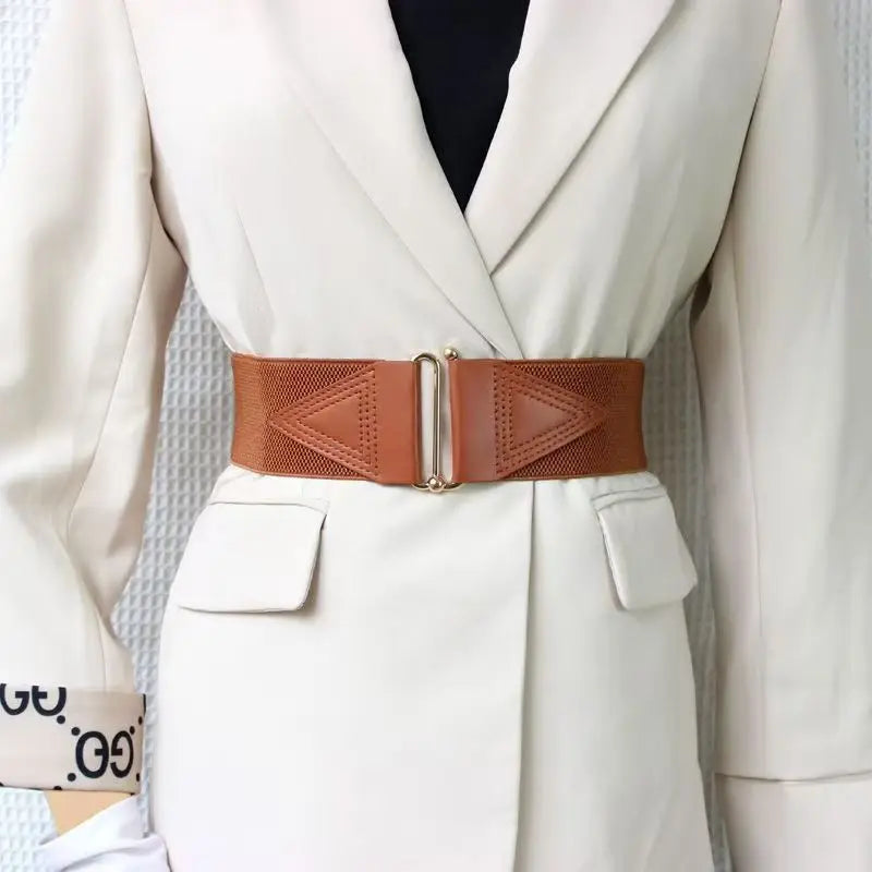 Women's belt with elastic waistband