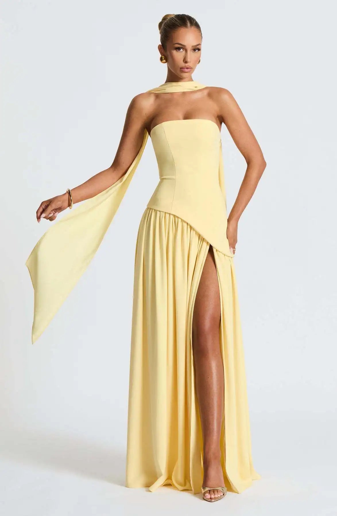 Sheath Solid Color Split Dress Sexy Backless High Split Skirt Women's Clothing