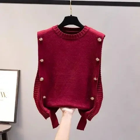 Black Knit Tops For Woman Round O Neck Women's Sweater