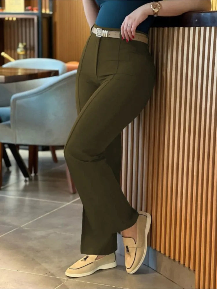 Women's High Waist Straight Leg Work Pants