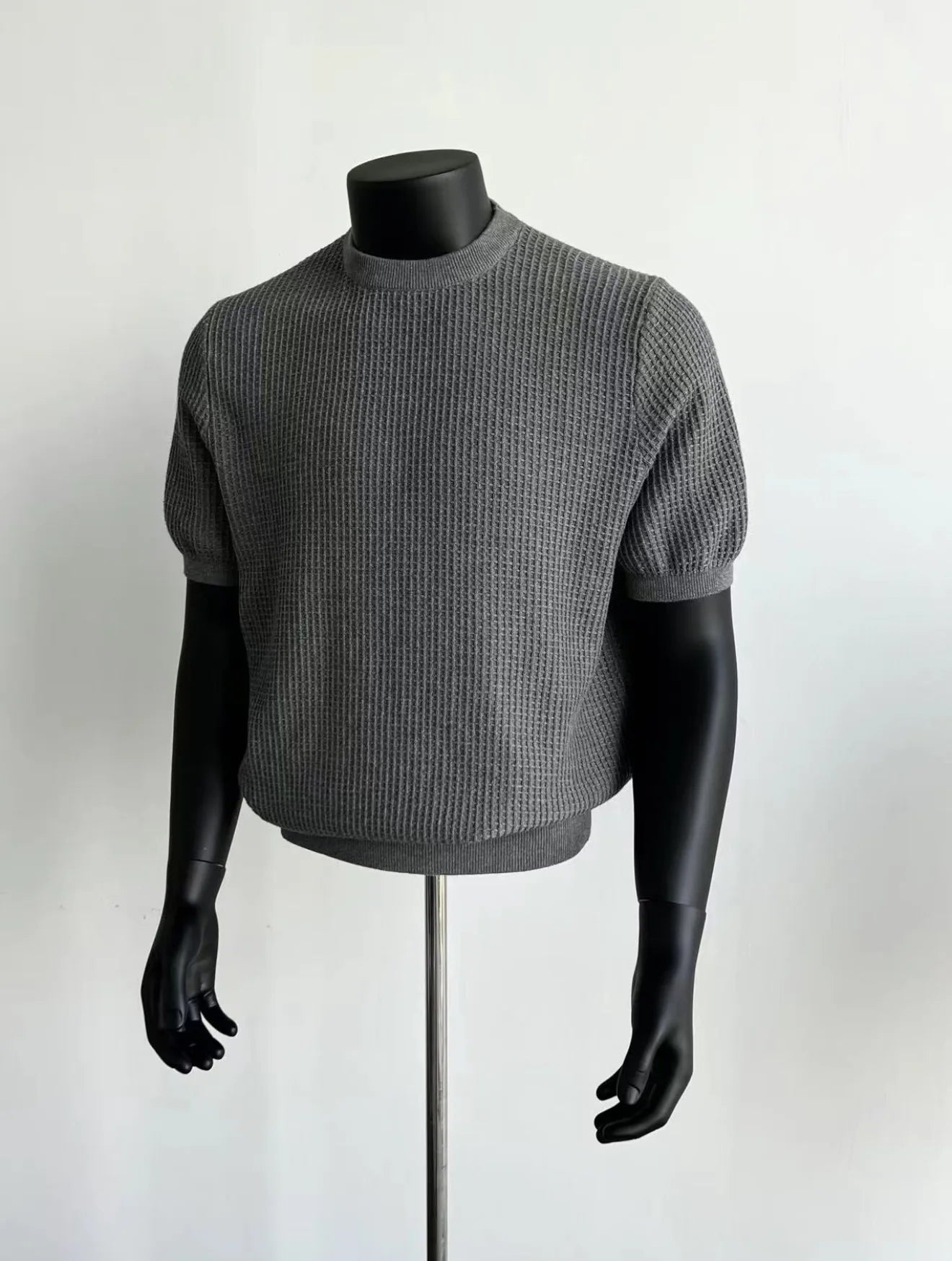 Knitting Sweater Men's Short Sleeve Knit Tee