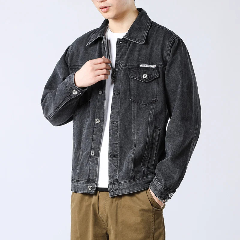 Men's Denim Jacket Falling Shoulder Pocket  Fashion Denim Shirts