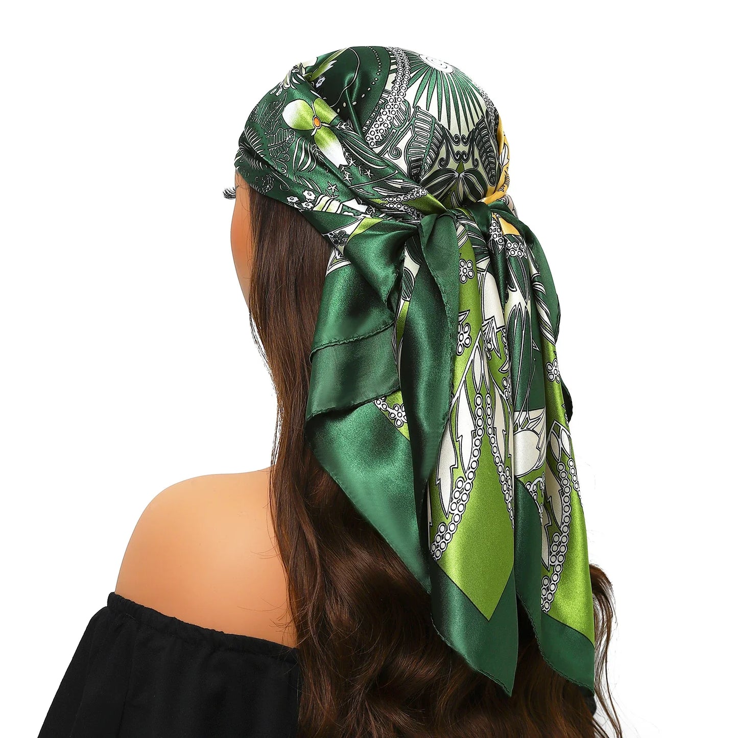 Head Scarf for Women Luxury Brand Satin Bandana