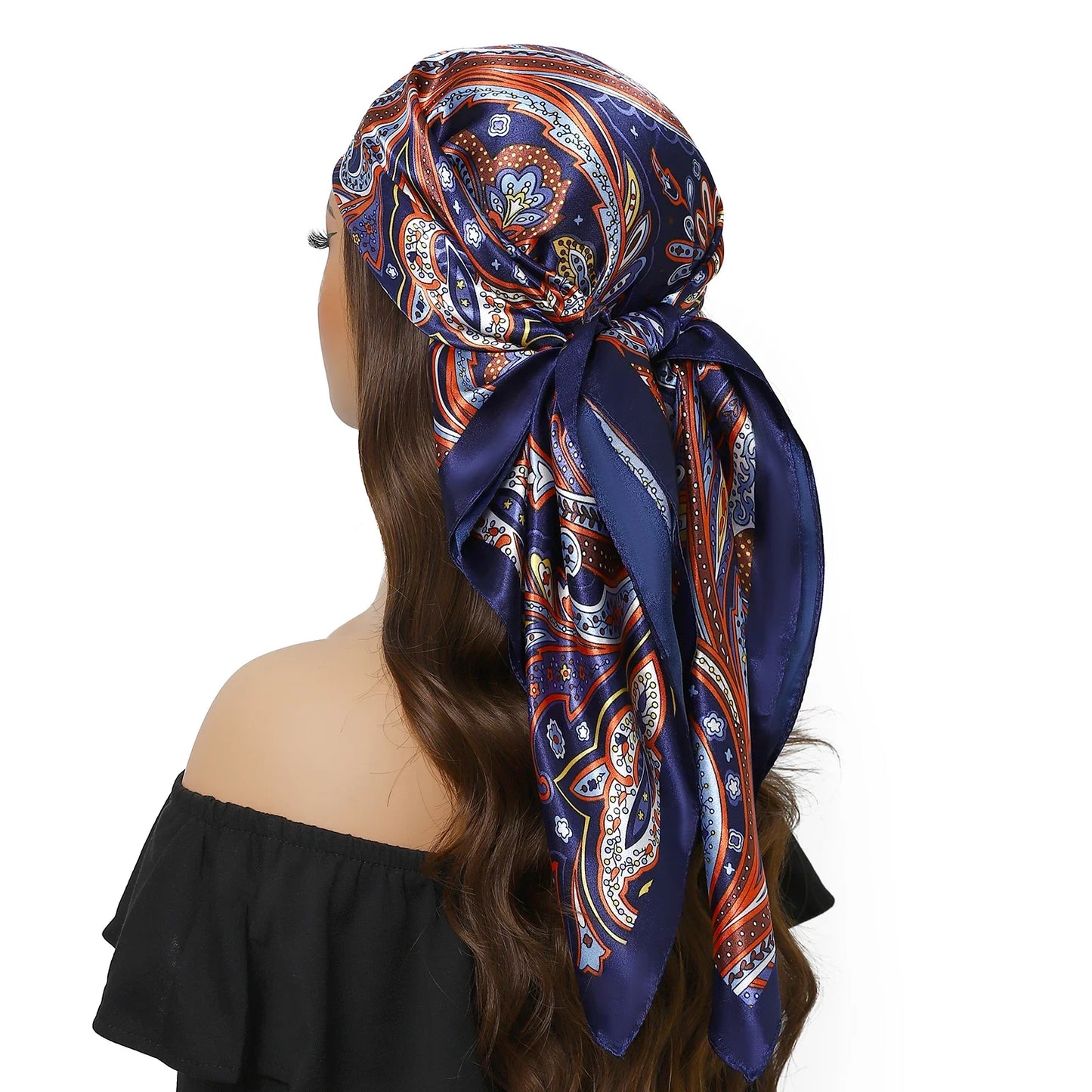 Head Scarf for Women Luxury Brand Satin Bandana