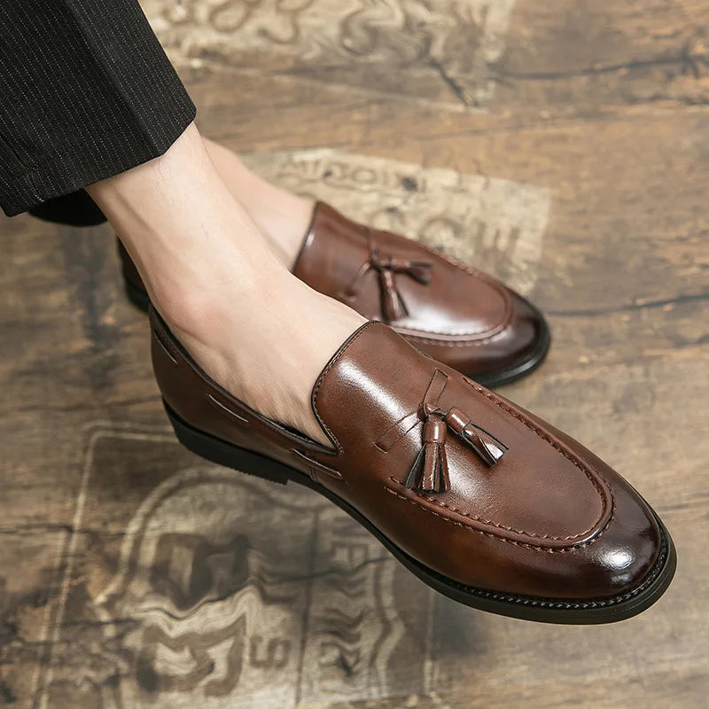 Men's Dress Shoes Slip On Leather Shoes