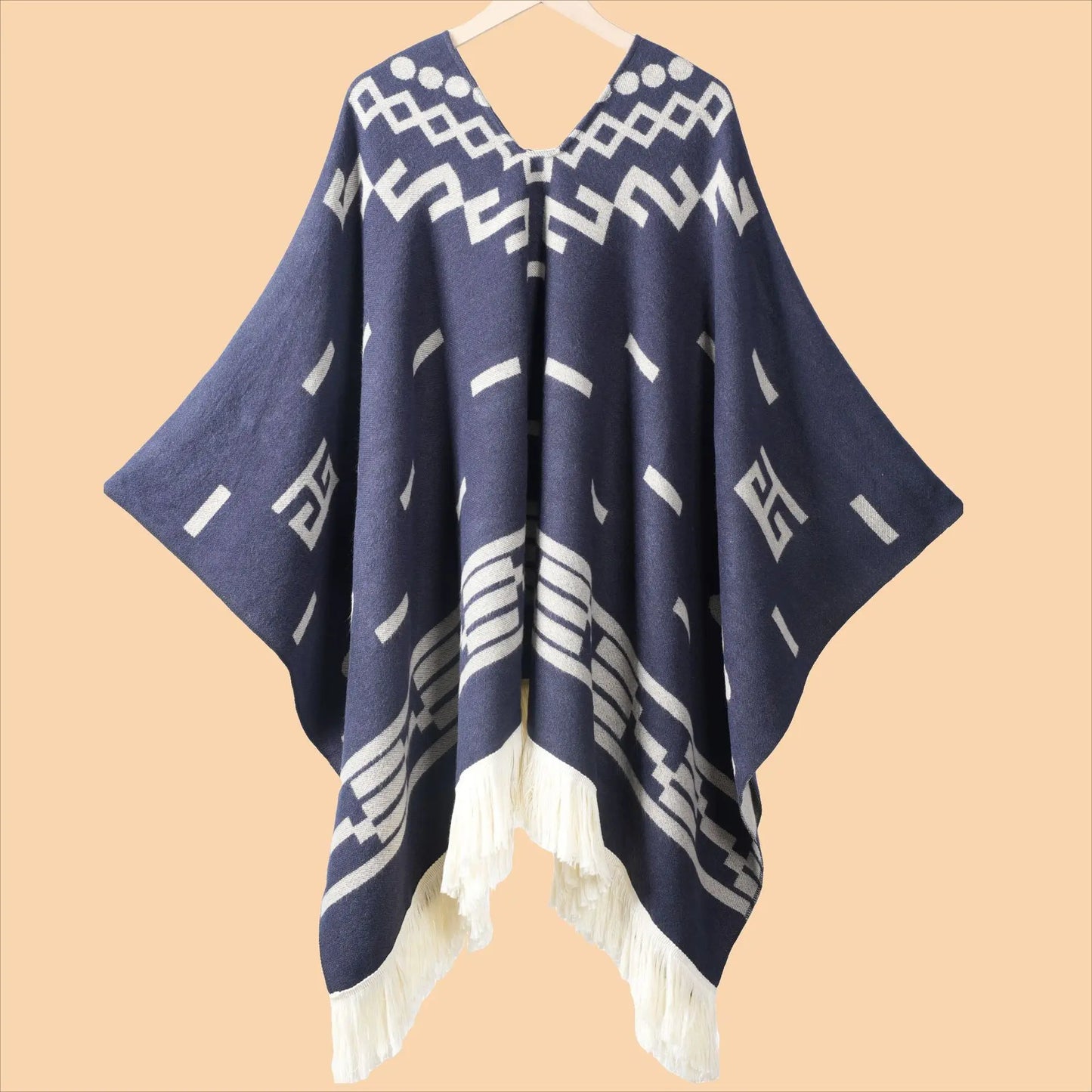 Men's Cape Fashionable Knitted Fringed Pullover
