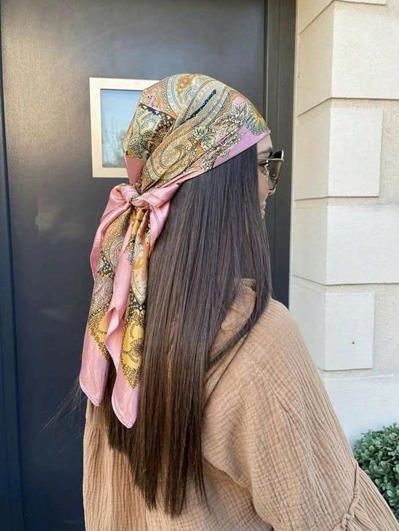 Women Luxury Square Silk Foulard Satin Bandana