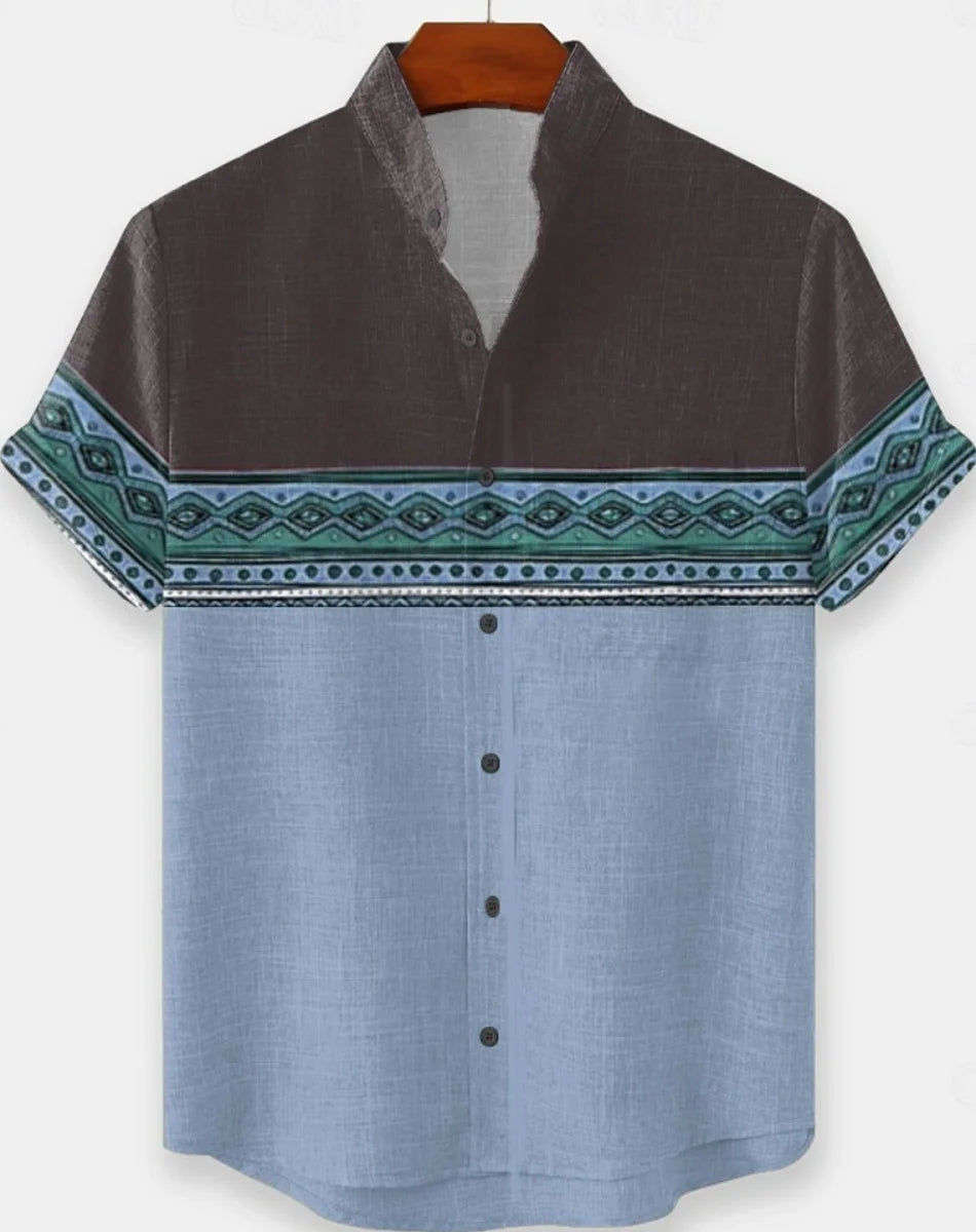 men's linen shirts, 3D printed beach shirts