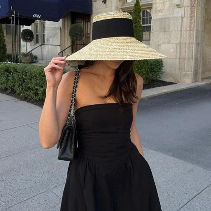 Retro Gold Braided Female Sunshade Flat Sequins Hat