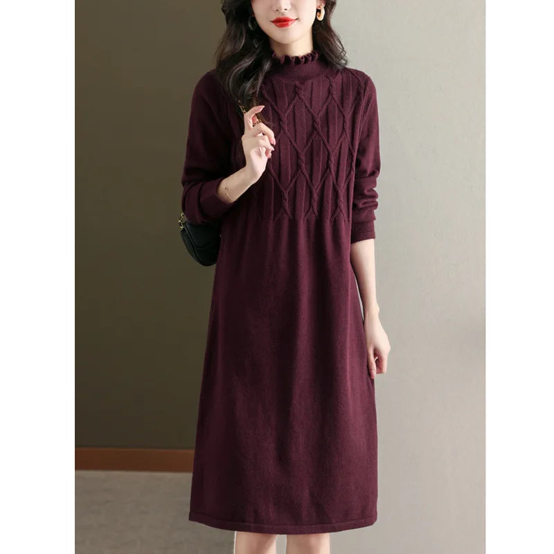 Knitwear Female  Ruffled Edge Elegant Women's Sweater